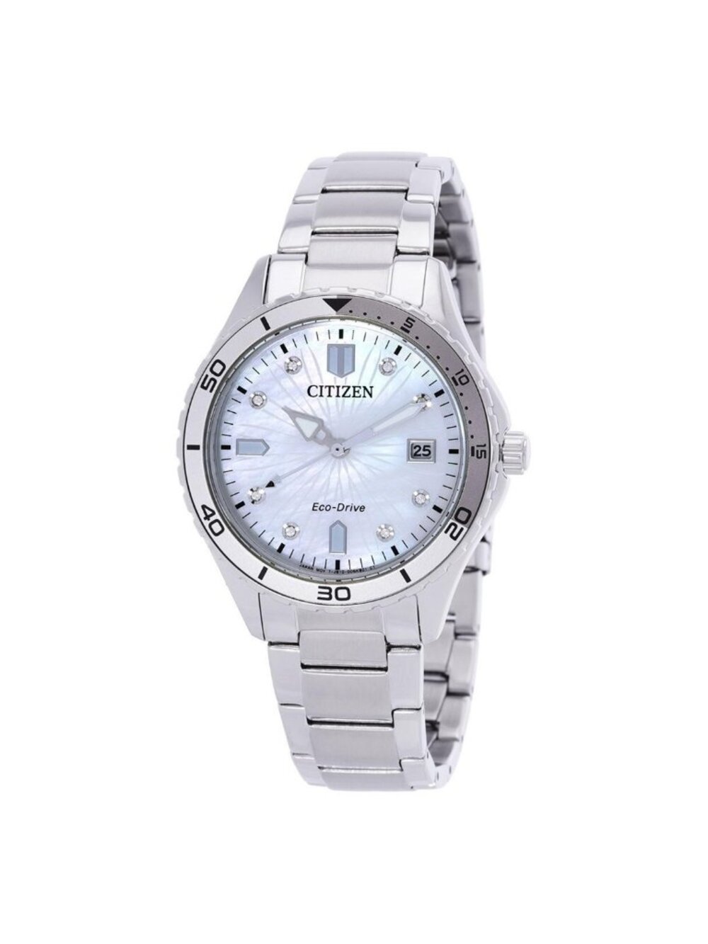 NWT Citizen Marine Lady Eco-Drive Crystal Mother of Pearl Dial Watch